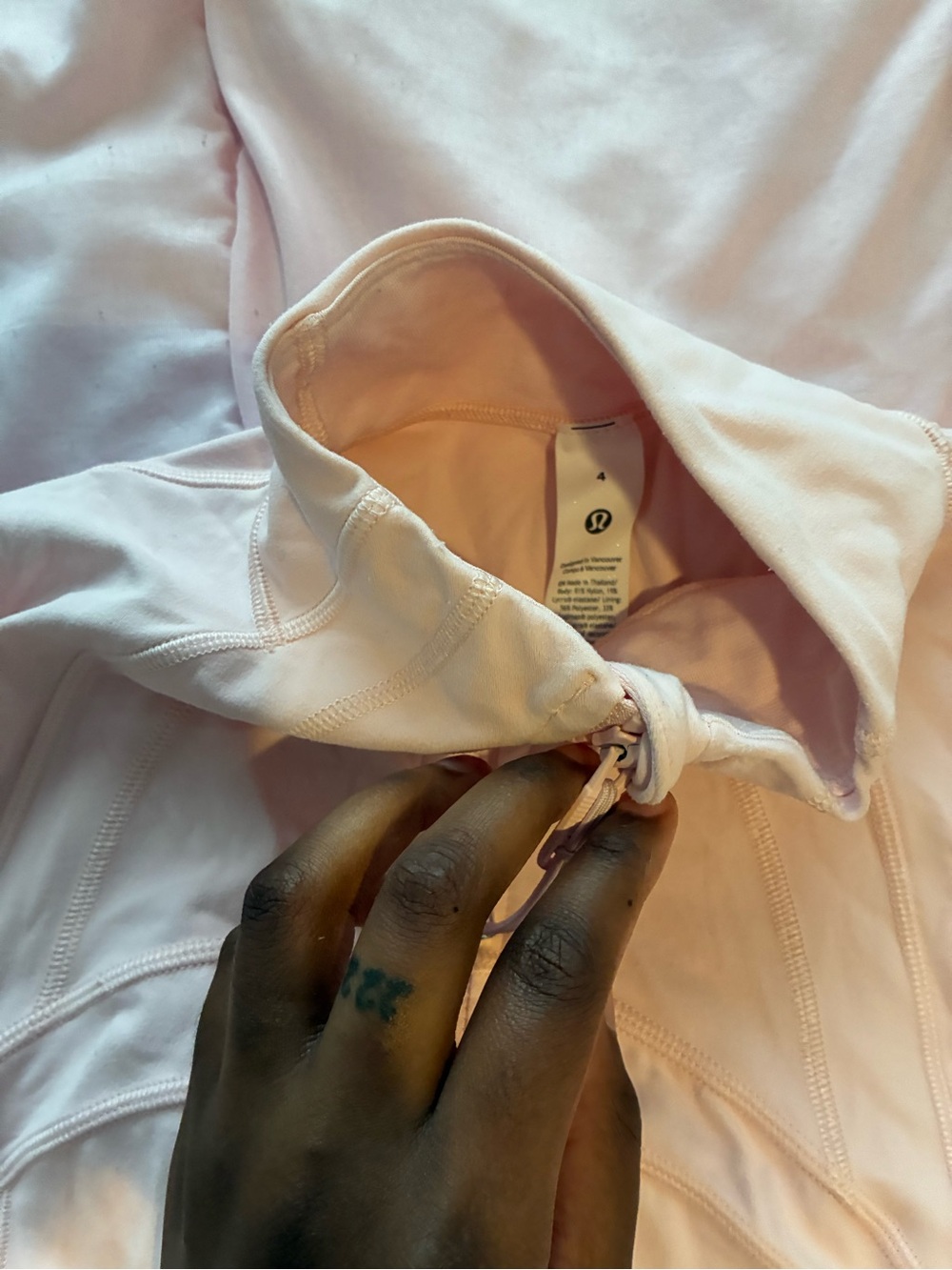 lululemon athletica Pale Pink Hooded Bomber Jacket